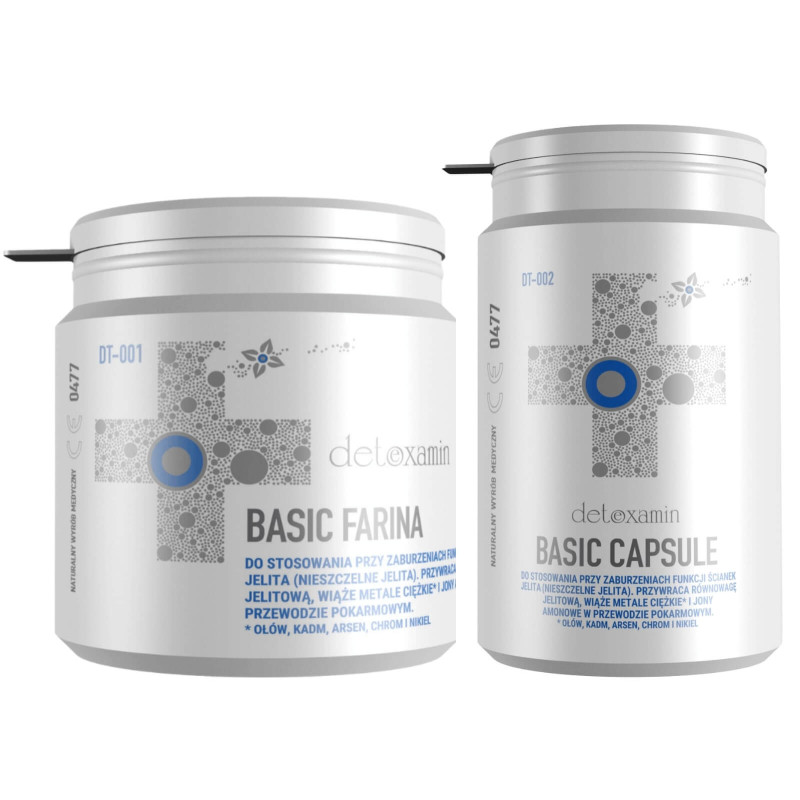 Zestaw Zeolit Detoxamin Basic Capsule + Basic Farina